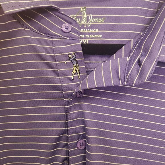 Bobby Jones Men's XXL Purple Striped Performance Polo Shirt  Golf - Picture 6 of 9